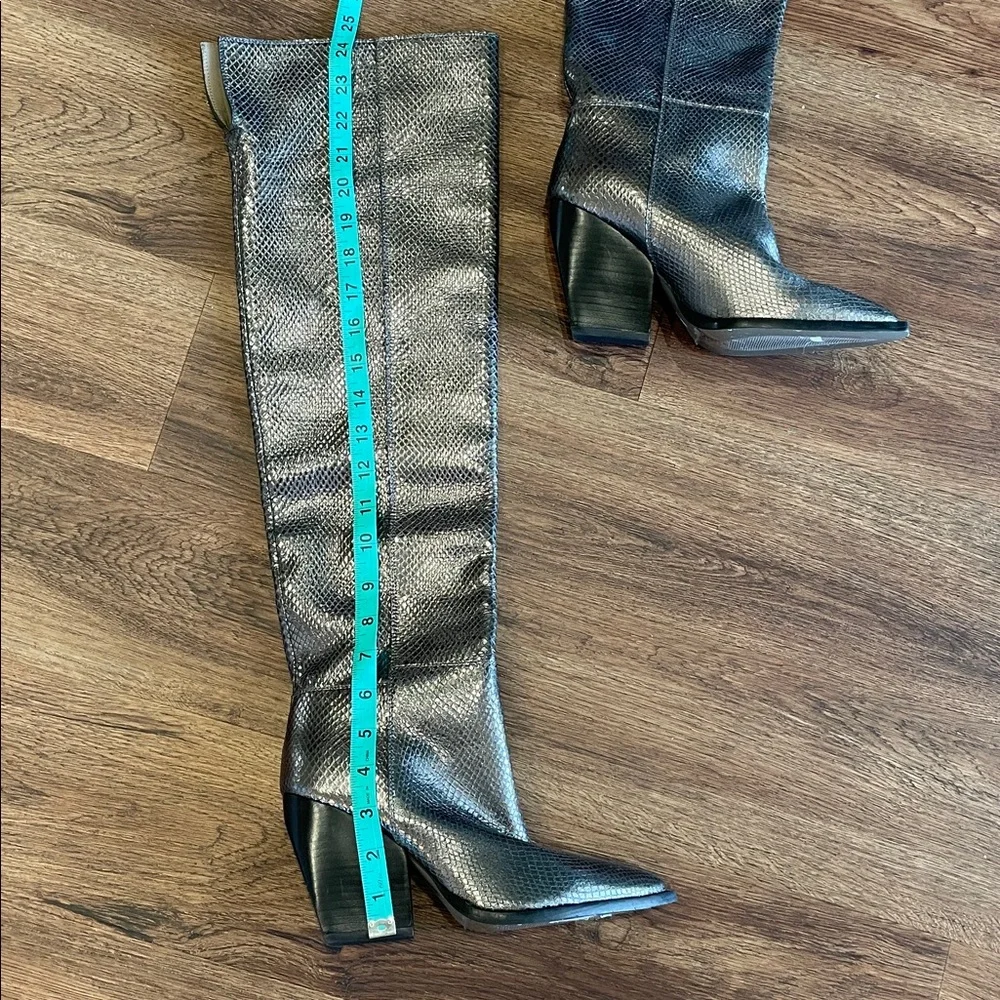New All Saints Reina Snake Knee High Boots